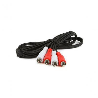 Cabo de Áudio 2RCA + 2RCA NWT Emborrachado Níquel 1,80M para Conexão Estéreo Preto