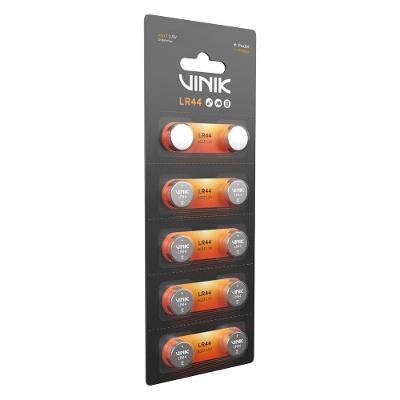 Bateria Alcalina Vinik LR44 para Eletrônicos com Cartela 10 Unidades 1,5V