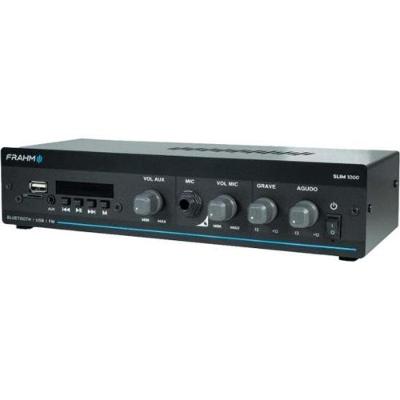 Amplificador Frahm Slim 1000 G5 para Som Ambiente com 40W RMS, Entradas USB FM Microsd BT P2 RCA