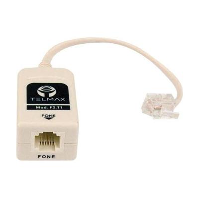 Filtro ADSL Telmax F2-T1 para Eliminar Ruídos na Linha Telefônica com Conexão RJ11 Bege 1 Unidade