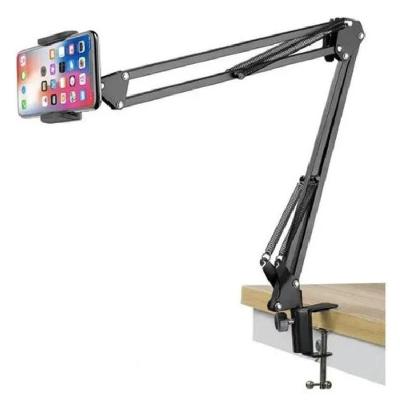 Suporte de Mesa para Celular B-Max Braço Articulado Universal Webcam Luz Led Rotação 360º Preto 1