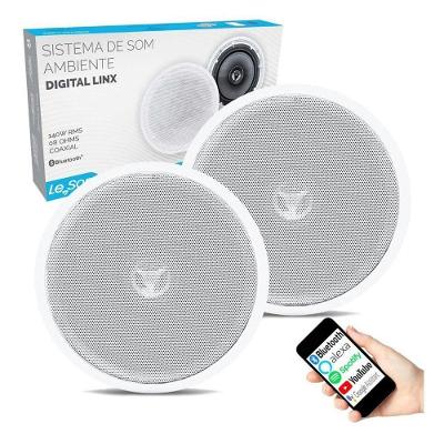 Sistema de Som Ambiente Linx 140W RMS com Bluetooth para Uso Residencial e Comercial