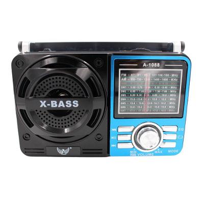 Rádio Retrô Portátil OEM AD-1088 com Bluetooth Am Fm Sw Usb Sd Auxiliar Bivolt 110-220V Azul