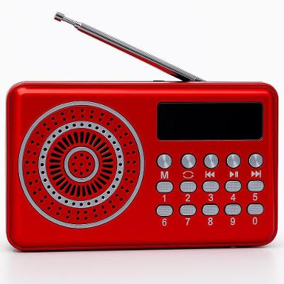 Rádio Portátil Recarregável sem Fio Draik com Bluetooth, USB, Cartão TF e AM-FM Vermelho