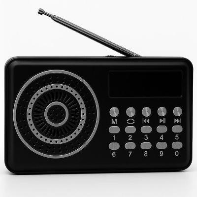 Rádio Portátil Draik Recarregável sem Fio com Bluetooth USB TF Auxiliar AM-FM Conectividade Preto