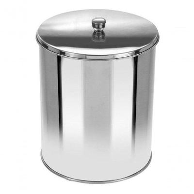 Lixeira Inox com Tampa 5L Aço Inox Abertura Manual para Cozinha Banheiro Lavanderia Inox