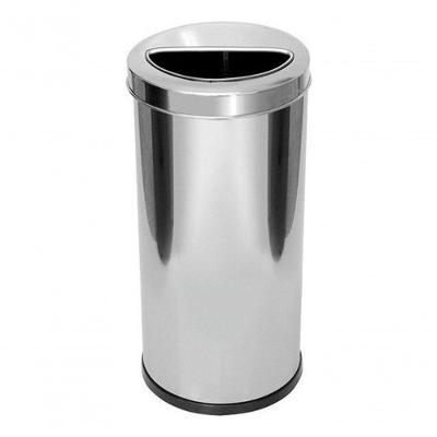 Lixeira Inox 50 Litros com Aro Meia Lua 50L em Aço Inox para Ambiente Interno Inox