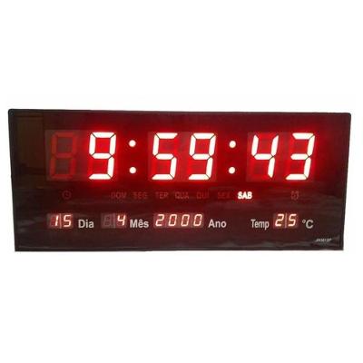 Relógio de Parede Digital Carisma Led Grande 36cm com Hora Data