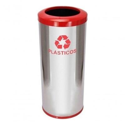 Lixeira em Inox com Aro 50L Aço Inox com Bandeja Interna Inox Higipack