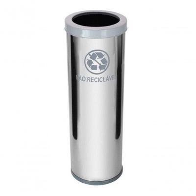 Lixeira em Aço Inox com Tampa Meia Esfera Plástica 30L com Balde Interno Inox