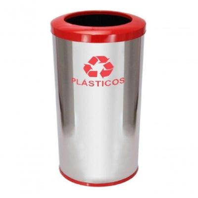 Lixeira em Aço Inox com Aro Pintado 50L Aço Inoxidável AISI 430 com Fundo em Plástico ABS Inox
