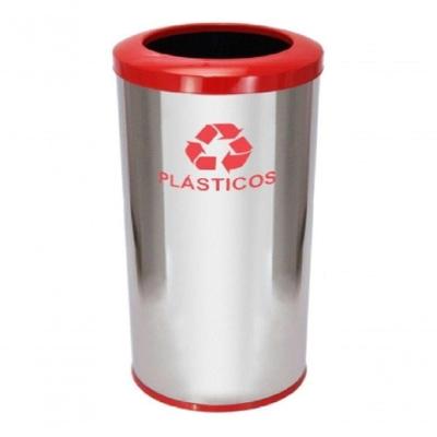 Lixeira em Aço Inox com Aro Pintado 30L Aço Inoxidável AISI 430 Inox