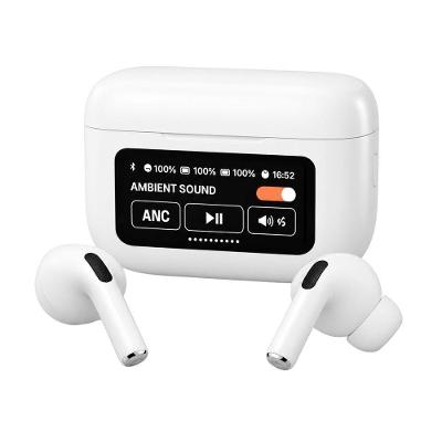 Headphone Tws MDM Audio Cristalino com Tela Smart Bluetooth 5.3 e Modo Gamer Branco Fosco