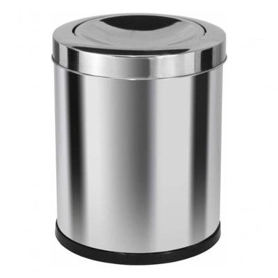 Lixeira com Tampa Meia Esfera 13,5L Aço Inox com Abertura Basculante Inox
