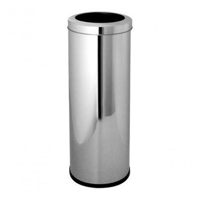 Lixeira Cesto em Aço Inox 50 Litros com Aro para Uso Escritório Comercial e Industrial Inox