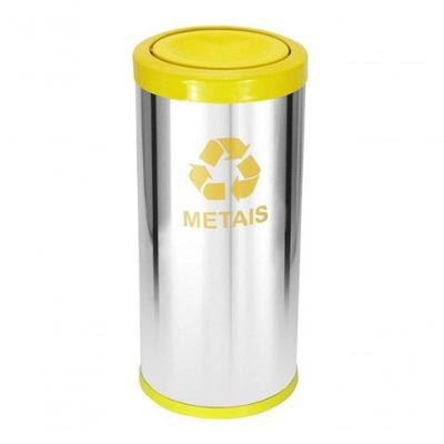 Lixeira C41 22L Aço Inox Azul, Verde, Vermelho, Amarelo, Marrom, Cinza, Preto, Branco, Laranja, Bege