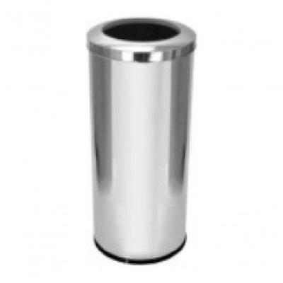 Lixeira 22 Litros em Aço Inox com Aro Inox Acabamento Inox