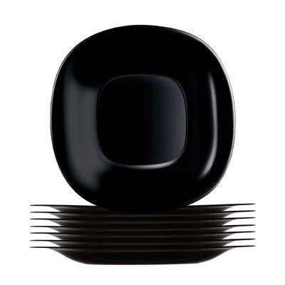 Jogo 8 Prato De Sobremesa Preto Quadrado Square 20cm Vidro Opalino Em Casa Tem