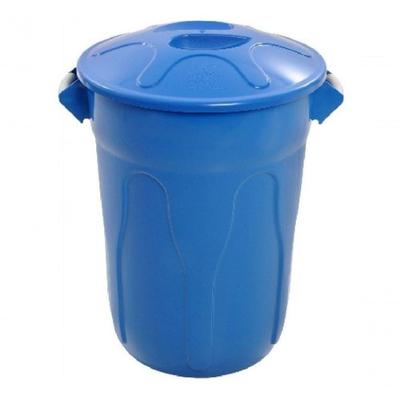 Cesto Lixeira Tipo Balde 60L Polipropileno Preto com Tampa Sobreposta e Alças Ergonômicas