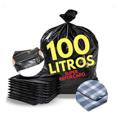 Saco de Lixo 100 Litros Reforçado Grosso Preto com 20 Unidades Higipack