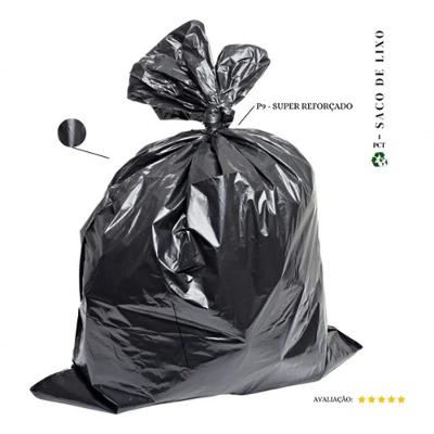 Saco de Lixo P9 100L Plástico Super Reforçado Preto Pacote com 100 Unidades Higipack