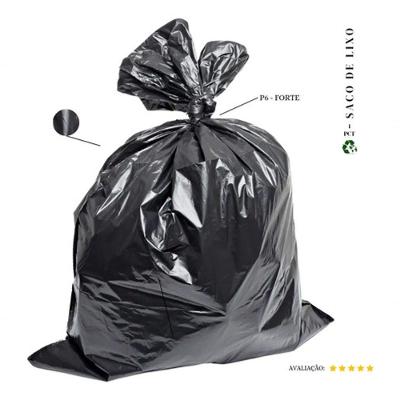 Saco de Lixo P6 100L Forte 0,08 Micras Preto com 20 Unidades Higipack