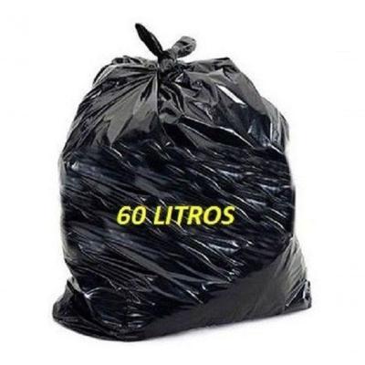 Saco de Lixo Económico 60 Litros Reforçado com Polietileno Reciclado 50 Unidades Higipack