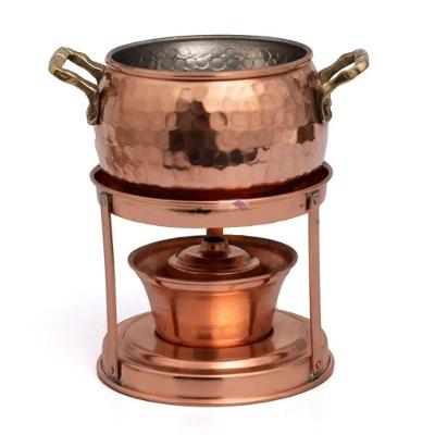 Rechaud para Fondue Queijo e Chocolate Mini 500ML em Cobre para Mesa Ibacemil