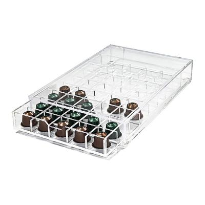 Porta Cápsulas Nespresso com Gaveta para 40 Unidades em Acrílico Transparente Centauri Acrílicos