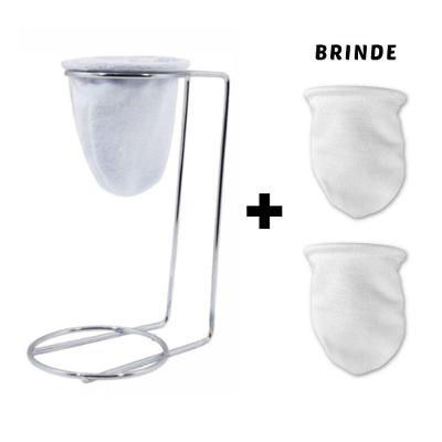 Mini Coador de Café de Pano Individual Chá Suporte Mariquinha em Algodão para Dose Única Branco OEM