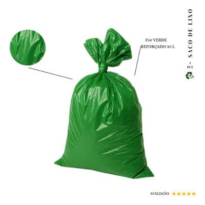 Saco de Lixo 30L Reforçado Verde para Resíduos Médios Higipack 50 Unidades