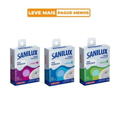 Kit Pedra Sanitária Sanilux Perfuma o Banheiro para Vaso Sanitário 3 Unidades 20G Bettanin