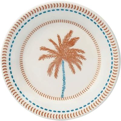Prato Raso Caribe em Cerâmica para Mesa Posta e Uso Diário Branco 26CM