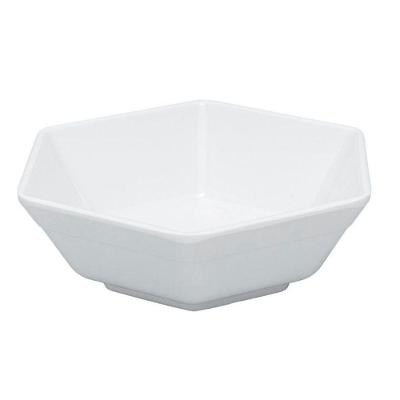 Kit 4 Tigelas Melamina Hexagonal 1L para Servir Alimentos Material Resistente e Durável Branco