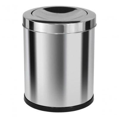 Lixeira Tampa Meia Esfera 50L Aço Inox com Bandeja Interna Inox Higipack