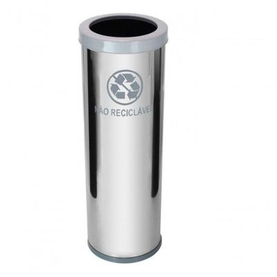 Lixeira Tampa Meia Esfera 30L Aço Inox para Uso Comercial e Industrial Higipack