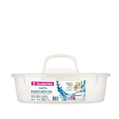 Balaio de Limpeza Hydrus Plástico com Alça Anatômica para Organizar Produtos Transparente Sanremo
