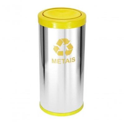 Lixeira Tampa Meia Esfera 22 l Aço Inox Basculante Inox Higipack