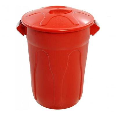 Lixeira Plástica CR60 60L em Polipropileno com Tampa Sobreposta Abertura Manual Vermelho