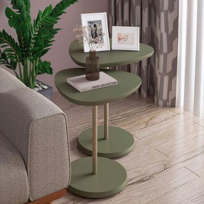 Conjunto Mesa de Centro e Apoio Bel Menta Orgânico Tampo MDF 50cm Verde Artely