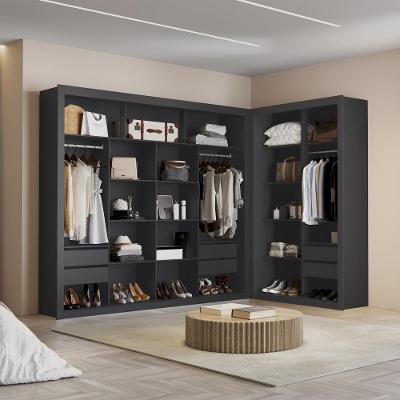 Closet Modulado Duplo 6 Gavetas Preto Mdf Amoudi Móveis Preto Tx