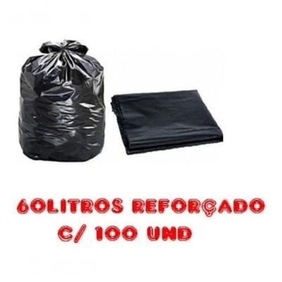 Saco para Lixo Saco de Lixo 60L 100 Unidades Reforçado Preto Higipack