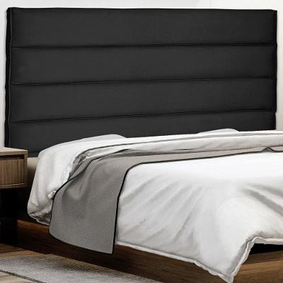 Cabeceira Estofada Casal La Italian no Box MDF Suede Preto Abmaza