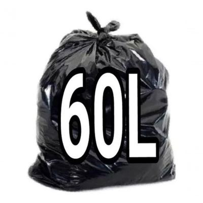 Saco de Lixo 60 Litros em Material 100% Reciclado com 100 Unidades Preto Higipack
