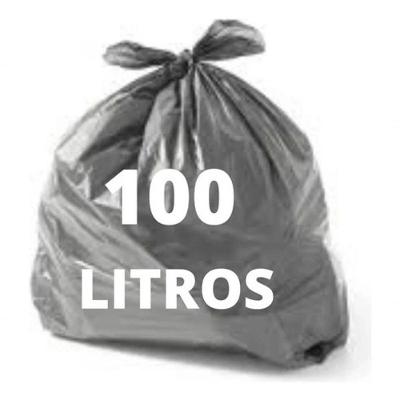 Saco para Lixo Reciclável 100 Litros em Polietileno 0,05MM Cinza Higipack com 20 Unidades