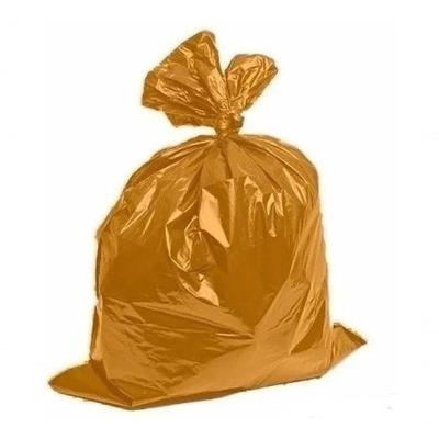 Saco de Lixo 60 Litros 100 Unidades Reforçado Laranja para Uso Doméstico e Comercial Higipack