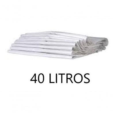 Saco para Lixo 40 l Reforçado para Descarte de Resíduos Branco Pacote com 100 Unidades Higipack