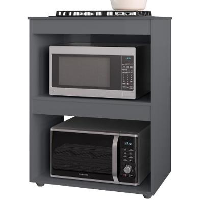 Balcão para Cooktop e Forno Adriana em MDP 75cm Cinza Realj Móveis
