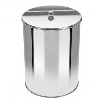 Lixeira Office com Tampa 7L em Aço Inox para Uso em Escritório Inox