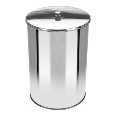 Lixeira Office 10L em Aço Inox com Tampa para Escritório Inox